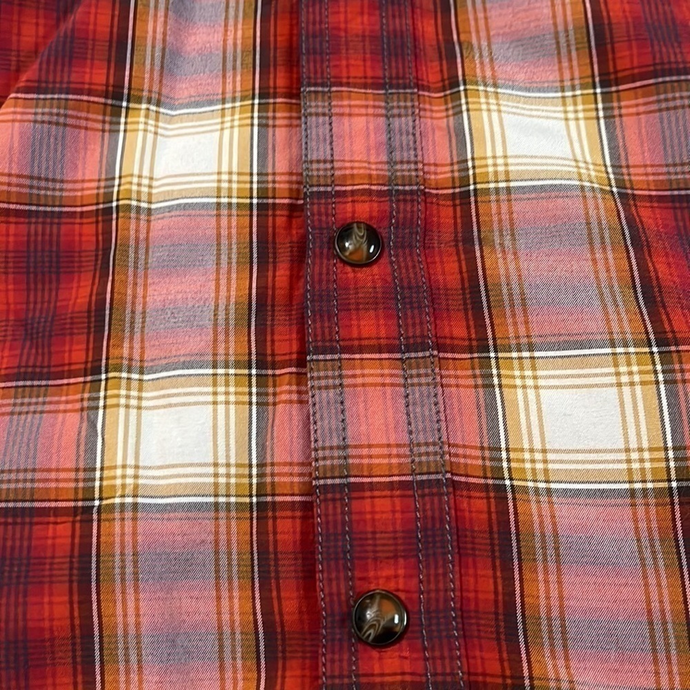 Prana plaid button down slim fit shirt size L - Picture 2 of 9